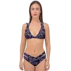 Abstract Collage Random Pattern Double Strap Halter Bikini Set by dflcprintsclothing