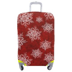 Snowflakes And Star Patternsred Snow Luggage Cover (medium) by artworkshop