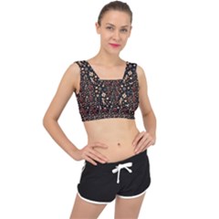 Carpet Symbols V-back Sports Bra by Gohar