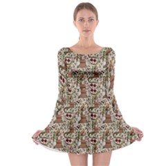 Ornaments Long Sleeve Skater Dress by Gohar
