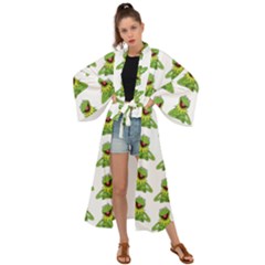 Kermit The Frog Maxi Kimono by Valentinaart