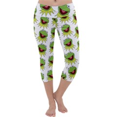Kermit The Frog Capri Yoga Leggings by Valentinaart