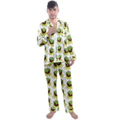 Kermit The Frog Men s Long Sleeve Satin Pajamas Set by Valentinaart