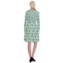 Insects pattern Long Sleeve Velvet Front Wrap Dress View2