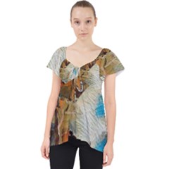 Abstract Mountains Landscape Tabloid Texture Lace Front Dolly Top by danenraven