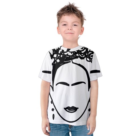 Frida Kahlo  Kids  Cotton Tee by Sobalvarro
