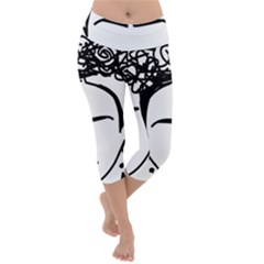 Frida Kahlo  Lightweight Velour Capri Yoga Leggings by Sobalvarro