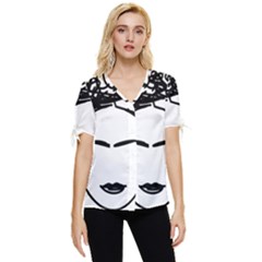 Frida Kahlo  Bow Sleeve Button Up Top by Sobalvarro
