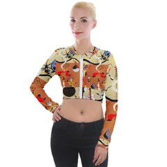 Carnival Of The Harlequin Art Long Sleeve Cropped Velvet Jacket by danenraven