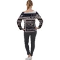 Cassette Recorder 80s Music Stereo Off Shoulder Long Sleeve Velour Top View2