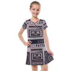 Cassette Recorder 80s Music Stereo Kids  Cross Web Dress by Pakemis