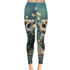 Owl Bird Bird Of Prey Ornithology Animal Leggings  by Pakemis