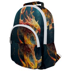 Flame Deep Sea Underwater Creature Wild Rounded Multi Pocket Backpack by Pakemis