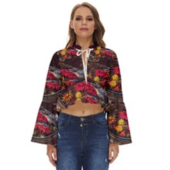 Astronaut Universe Planting Flowers Cosmos Jpg Boho Long Bell Sleeve Top by Pakemis