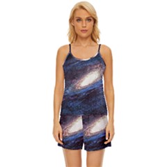 Space Cosmos Galaxy Stars Black Hole Universe Satin Pajama Short Set by Pakemis