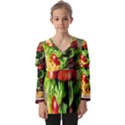 Hamburger Cheeseburger Burger 3d Render Snack Kids  V Neck Casual Top View1