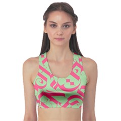 Pattern Ornament Gothic Style Elegant Font Tattoos Sports Bra by Pakemis