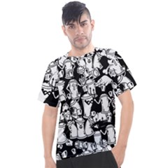 Graffiti Spray Can Characters Seamless Pattern Men s Sport Top by Pakemis