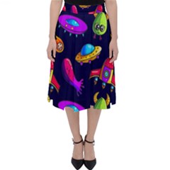 Space Pattern Classic Midi Skirt by Pakemis
