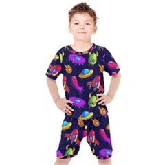 Space Pattern Kids  Tee And Shorts Set by Pakemis