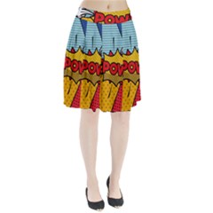 Pow Word Pop Art Style Expression Vector Pleated Skirt by Pakemis