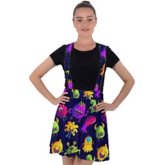 Space Patterns Velvet Suspender Skater Skirt by Pakemis