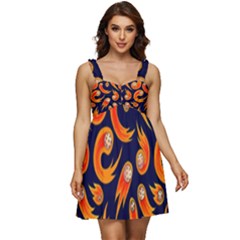 Space Patterns Pattern Ruffle Strap Babydoll Chiffon Dress by Pakemis
