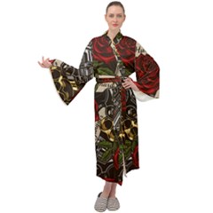 Seamless Vector Pattern Maxi Velour Kimono by Pakemis