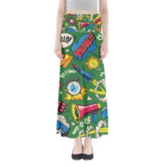 Pop Art Colorful Seamless Pattern Full Length Maxi Skirt by Pakemis