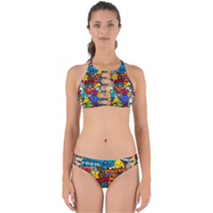 Graffiti Characters Seamless Pattern Perfectly Cut Out Bikini Set by Pakemis