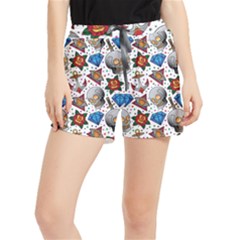 Full Color Flash Tattoo Patterns Women s Runner Shorts by Pakemis