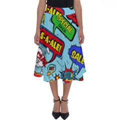 Comic Bubbles Seamless Pattern Perfect Length Midi Skirt by Pakemis