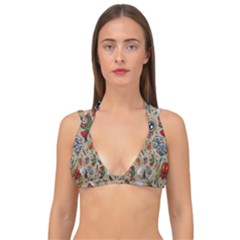 Tattoo Pattern Double Strap Halter Bikini Top by Pakemis