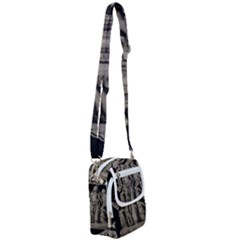 Catholic Motif Sculpture Over Black Shoulder Strap Belt Bag by dflcprintsclothing