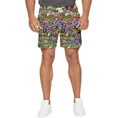 Graffiti Word Seamless Pattern Men s Runner Shorts by Pakemis