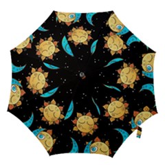 Seamless Pattern With Sun Moon Children Hook Handle Umbrellas (medium) by Pakemis