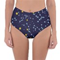 Seamless Pattern With Cartoon Zodiac Constellations Starry Sky Reversible High-Waist Bikini Bottoms View3
