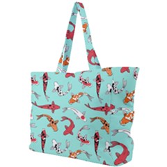 Pattern-with-koi-fishes Simple Shoulder Bag by Pakemis