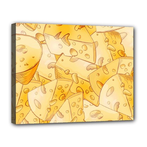 Cheese-slices-seamless-pattern-cartoon-style Canvas 14  X 11  (stretched) by Pakemis