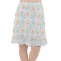Hand-drawn-cute-flowers-with-leaves-pattern Fishtail Chiffon Skirt View1