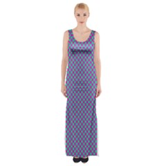 Pattern Thigh Split Maxi Dress by gasi