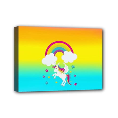 Unicorn Einhorn Licorne Mini Canvas 7  X 5  (stretched) by gasi