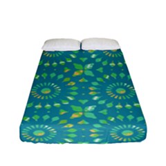 Kaleidoscope Jericho Jade Fitted Sheet (full/ Double Size) by Mazipoodles