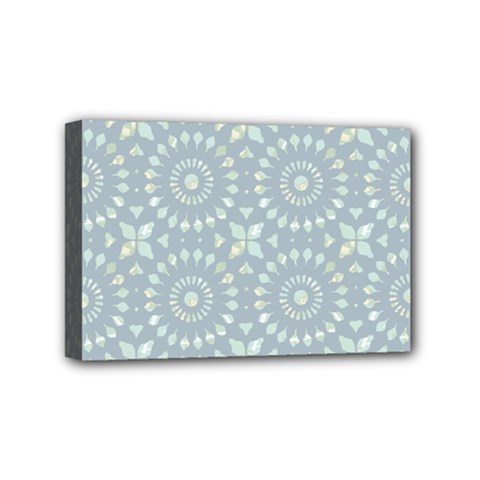 Kaleidoscope Duck Egg Mini Canvas 6  X 4  (stretched) by Mazipoodles