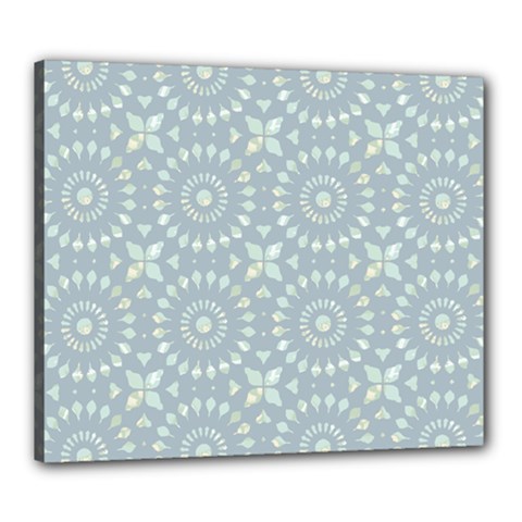 Kaleidoscope Duck Egg Canvas 24  X 20  (stretched) by Mazipoodles