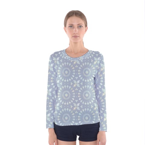 Kaleidoscope Duck Egg Women s Long Sleeve Tee by Mazipoodles