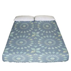 Kaleidoscope Duck Egg Fitted Sheet (queen Size) by Mazipoodles
