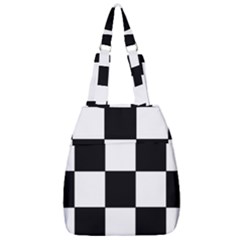 Grid-domino-bank-and-black Center Zip Backpack by BangZart