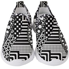 Black And White Design Kids  Slip On Sneakers by gasi