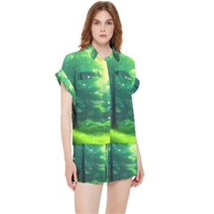 Anime Forrest Nature Fantasy Sunset Trees Woods Chiffon Lounge Set by Uceng